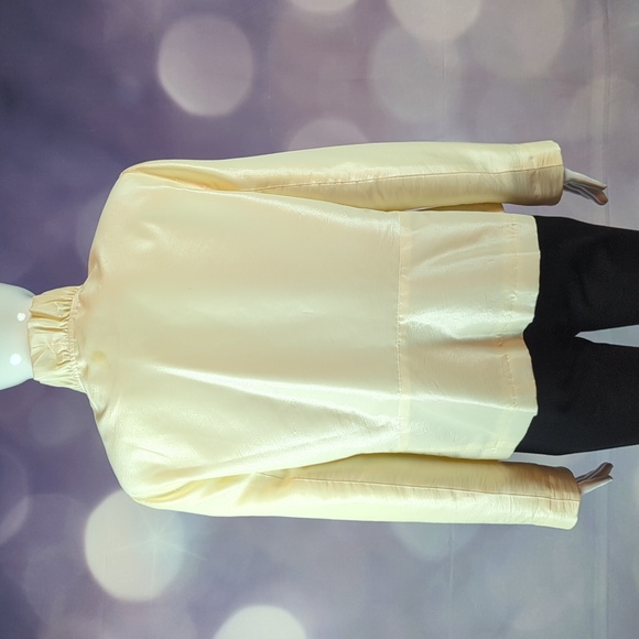 Debra DeRoo sz S Exquisite Ruffled Long Sleeve Taffeta Blazer w Shell Buttons - Picture 4 of 8